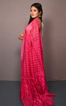 Soft Woven Jamdani Saree in Hot Pink