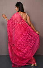 Soft Woven Jamdani Saree in Hot Pink