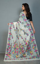 Tantuja Inspired Traditional Soft Jamdani Saree in Seashell White, Hot Pink, Green and Multicolored
