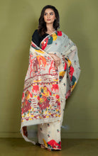 Tantuja Inspired Traditional Soft Jamdani Saree in Almond Beige and Multicolored