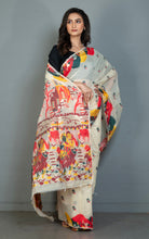 Tantuja Inspired Traditional Soft Jamdani Saree in Almond Beige and Multicolored