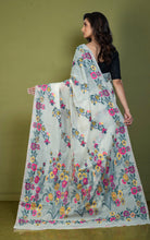Tantuja Inspired Traditional Soft Jamdani Saree in Seashell White, Hot Pink, Green and Multicolored