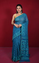 Traditional Cotton Muslin Soft Jamdani Saree in Marine Blue
