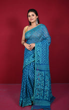Traditional Cotton Muslin Soft Jamdani Saree in Marine Blue