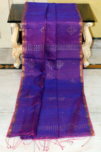 Designer Sitara Work Inch Border Resham Silk Saree in Purple, Hot Pink and Golden