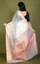Soft Muslin Silk Banarasi Saree in Off White and Golden