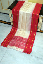 Traditional Narayanpet Soft South Silk Saree in Parmesan and Red