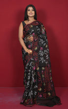 Premium Quality Jangla Jaal Work Muslin Silk Dhakai Jamdani Saree in Black, Red, White and Multicolored Thread Work