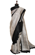 Madhubani Printed Pure Silk Saree in Off White and Black