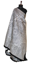 Madhubani Printed Pure Silk Saree in Off White and Black