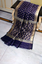 Belpata Nakshi Resham Muslin Jamdani Saree in Bleached Cedar and Gold