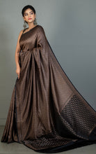 Brocade Mashru Katan Banarasi Silk Saree in Obsidian Black and Antique Gold