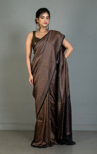 Brocade Mashru Katan Banarasi Silk Saree in Obsidian Black and Antique Gold
