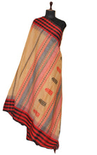 Handwoven Checks Border Soft Cotton Kalakshetra Saree in Beige, Red and Black