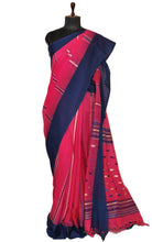 Matta Border with Fish Nakshi Woven Motif Soft Cotton Khaddar Saree in Hot Pink, Navy Blue, Beige and Royal Blue