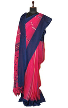 Matta Border with Fish Nakshi Woven Motif Soft Cotton Khaddar Saree in Hot Pink, Navy Blue, Beige and Royal Blue