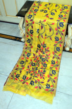 Tantuja Inspired Traditional Soft Jamdani Saree in Yellow and Multicolored