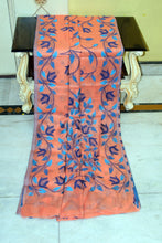 Tantuja Inspired Traditional Soft Jamdani Saree in Persian Orange and Multicolored
