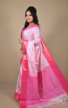 Soft Gadwal Silk Saree in Cotton Candy, Medium Pink and Golden