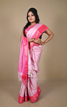 Soft Gadwal Silk Saree in Cotton Candy, Medium Pink and Golden