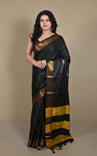 Soft Gadwal Silk Saree in Black and Golden