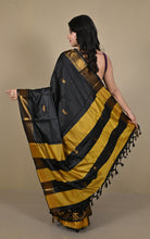 Soft Gadwal Silk Saree in Black and Golden
