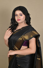 Soft Gadwal Silk Saree in Black and Golden
