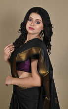 Soft Gadwal Silk Saree in Black and Golden