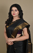 Soft Gadwal Silk Saree in Black and Golden