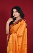 Soft Gadwal Silk Saree in Burnt Orange, Cherrywood and Golden