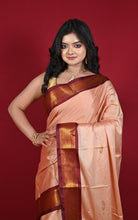 Soft Gadwal Silk Saree in Brownish Pink, Persian Plum and Golden