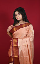 Soft Gadwal Silk Saree in Brownish Pink, Persian Plum and Golden