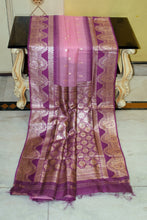 Soft Cotton Silk Kanjivaram Saree in Cadillac Pink, Purple and Antique Golden