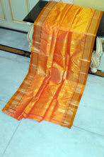 Handwoven Soft Bishnupuri Jaam Katan Silk Saree in Bee Yellow, Ginger Gold and Matt Gold