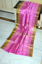Traditional Woven Minakari Work Garad Katan Pure Silk Saree in Lavender Pink, Olive Green and Matt Gold