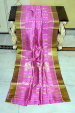 Traditional Woven Minakari Work Garad Katan Pure Silk Saree in Lavender Pink, Olive Green and Matt Gold