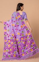 Tantuja Inspired Traditional Soft Jamdani Saree in Mauve, Purple and Multicolored Nakshi Thread Weave