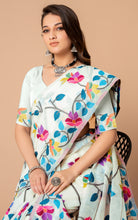 Tantuja Inspired Traditional Soft Jamdani Saree in Spring White, Black and Multicolored Nakshi Thread Weave