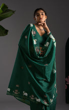 Close-up styling view highlighting the lightweight cotton texture and handcrafted motifs.