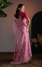 Soft Cotton Woven Jamdani Nakshi Thread Work Saree – Bush Pink and Deep Magenta