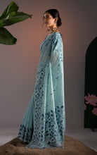 Soft Cotton Woven Jamdani Nakshi Thread Work Saree – Powder Blue and Dark Teal 