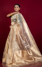 Handwoven Pure Tissue Katan Banarasi Silk Saree in Beige Gold