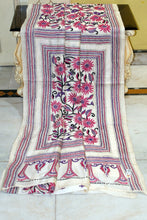 Premium Quality Hand Embroidery Kantha Work on Pure Gachi Tussar Saree in Light Beige, Deep Carmine, Purple and Black