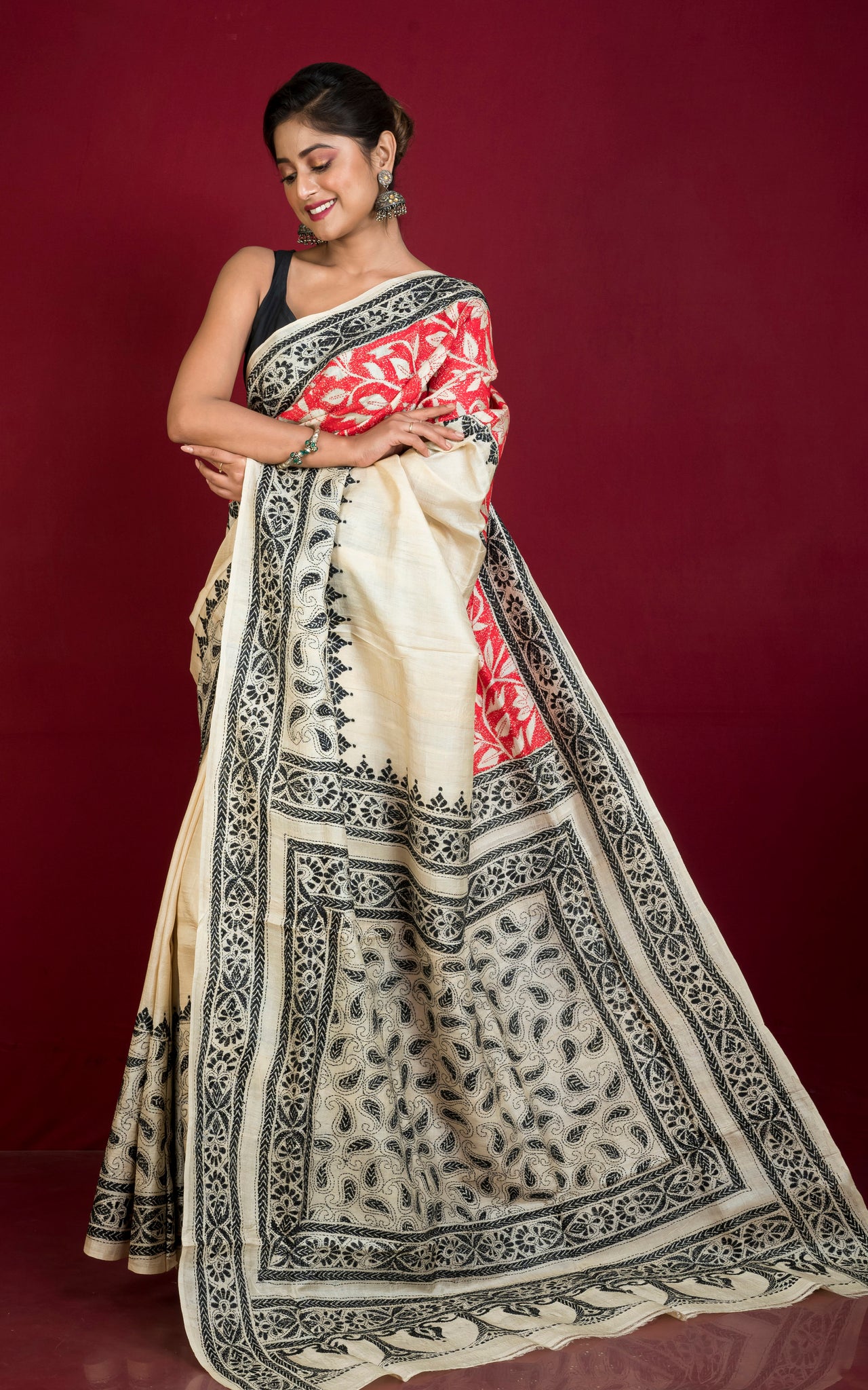 Kantha Stitch & Gujarati Kutch Work Sarees - prasanna lakshmi silks