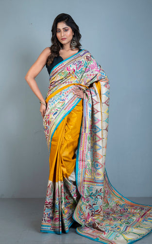 Pure Bangalore Silk Kantha Stitch Saree SN2023A7004