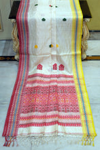 Premium Quality Tussar Silk Nakshi Work Saree in Off White, Red, Yellow and Multicolored