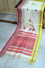 Premium Quality Tussar Silk Nakshi Work Saree in Off White, Red, Yellow and Multicolored