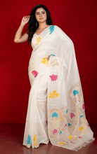 Premium Quality Tussar Valkalam Silk Saree with Minakari Rich Pallu – Off White