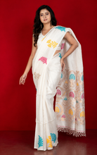 Premium Quality Tussar Valkalam Silk Saree with Minakari Rich Pallu – Off White