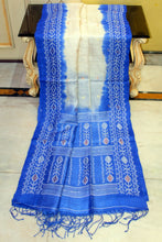 Premium Quality Color Dyed Tussar Silk Needle Karat Nakshi Work Saree in Cream, Sapphire Blue and Off White
